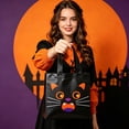 thumbnail image 5 of Halloween Treat Bags,Reusable Goodie Gift Bags With Handles For Trick Or Treat Candy And Party Favors,Character Print Tote Bags For Classroom Costume Party October Holiday Supplies And Decor(black), 5 of 6
