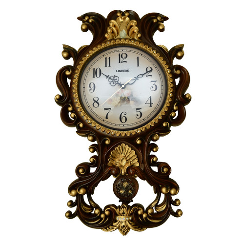 ThreeStar Ornate Victorian Mantel Clock with Swinging Pendulum