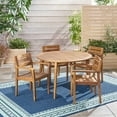 thumbnail image 3 of GDF Studio Harmony Outdoor Acacia Wood 5 Piece Dining Set, Teak, 3 of 13