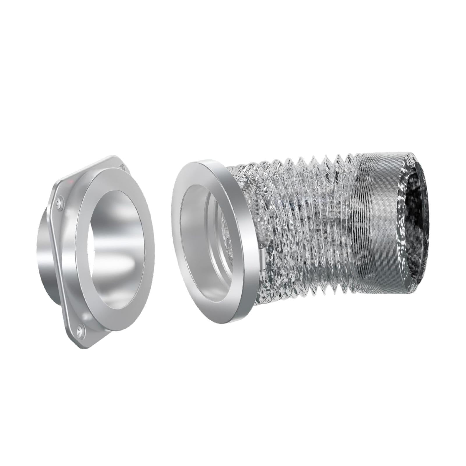 Dryer Vent Connector Coupling Kit Equipment Accessory with Airtight Seal for 4 Inch Diameter Hose Wall Vents