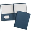 Two Pocket Folders with 3 Prong Fasteners, 25 Blue Folders (47975)
