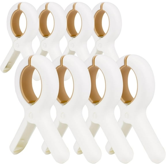 HAIJSEVR 8 Pack Beach Towel Clips, Chair Clips Towel Holder for Beach Chair on Cruise-Jumbo Size, Heavy Duty Laundry Clothes Pins for Pool Chairs Lounge(Large and Medium)
