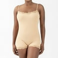 thumbnail image 2 of NMMUED Spaghetti Strap Jumpsuit Square Neck Short Romper Cami Bodysuit One Piece Lace Trim Shapewear for Women Beige L, 2 of 7