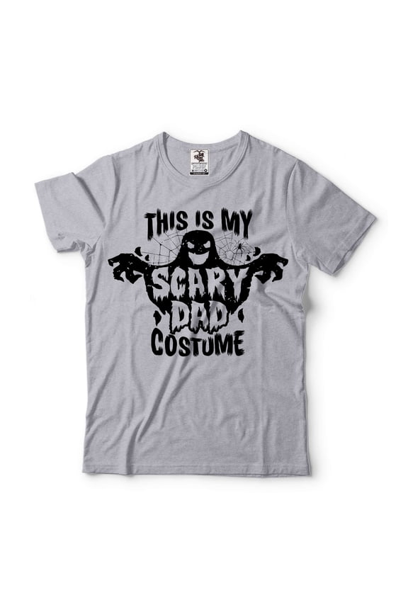 This Is My Scary Dad Costume Halloween Dad Shirt Halloween Father Gifts Funny Dad Tee Ghost Shirt (Large Grey)