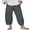 Gray, variant on Women Casual Wide Leg Pants Cotton Linen Capri Cropped Baggy Pants e Trousers