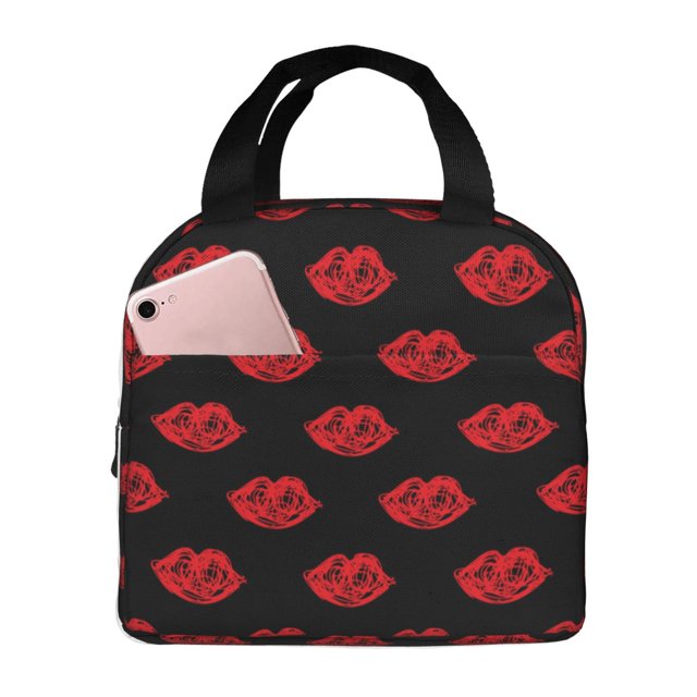 Disketp Red Beautiful Lips Bolsa Térmica para Almuerzo para Hombre y Mujer, Ideal para Trabajo, Senderismo y Picnic