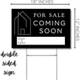 thumbnail image 3 of Coming Soon Real Estate Sign for Home  12 x 18 Yard Sign with H Frame Stake Home Double Sided Open House Realtor For Sale by Owner Classy Black White Minimalist Modern, 3 of 6