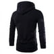 thumbnail image 2 of Sudadera con capucha de cuello alto para hombre, suéter de manga larga con cremallera doble Diagonal, Color sólido, deportes al aire libre, Casual, blanco y negro, Invierno, 2 of 5