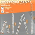 thumbnail image 2 of Jane Stone 14FT Extension Ladders with Multi Position,A Frame 4 Step Ladder with Stabilizer Bar & Wheels,330 lbs Security Load Folding Ladder for Stairs Home Indoor Outdoor Roof, 2 of 7
