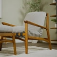 thumbnail image 2 of Grain Wood Furniture Solid Wood Mid Century Lounge Chair with Stone Gray Cushions, 2 of 6