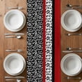 thumbnail image 6 of Black Red Table Runner - 108 Inch Long, Kitchen Dining Table Runner Dresser Scarves, Garden Floral Stripe Aesthetic Flower Boho Farmhouse Decor for Coffee Tables Wedding Party Banquet, 6 of 8