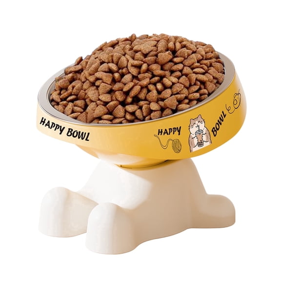 Elevated cat bowl, stainless steel dog bowl, neck protection and anti vomiting pet water bowl, suitable for cats and dogs