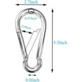 thumbnail image 2 of 2PCS Heavy Duty Spring Snaps Hook 5.5'' Carabiner Stainless Steel M12 Caribeaner Clips for Hiking Camping Fishing Climbing Traveling Swing Hammock Gym Dog Leash, 2 of 5