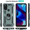 thumbnail image 4 of for Moto G Pure Phone Case, Moto G Power 2022 Case with HD Screen Protector, Military Grade Protective Cases with Ring for Moto G Pure (Dark Green), 4 of 6