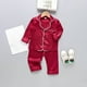 thumbnail image 2 of Odeerbi 1-5 Años Niños Niñas Pijama de Satén Con Solapa Entallada Camisa de Manga Larga Conjunto Suave Seda Ropa de Dormir Seda Conjuntos de Pijamas de Dos Piezas, 2 of 4