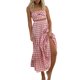 thumbnail image 5 of Txlixc Falda de verano para mujer Boho cintura elástica plisada línea A fluida falda larga de playa con bolsillos Txlixc  Moda, 5 of 7