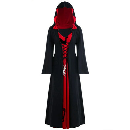 Womens Renaissance Dress Gothic Elk Christmas Witch Cosplay Costume Fancy
