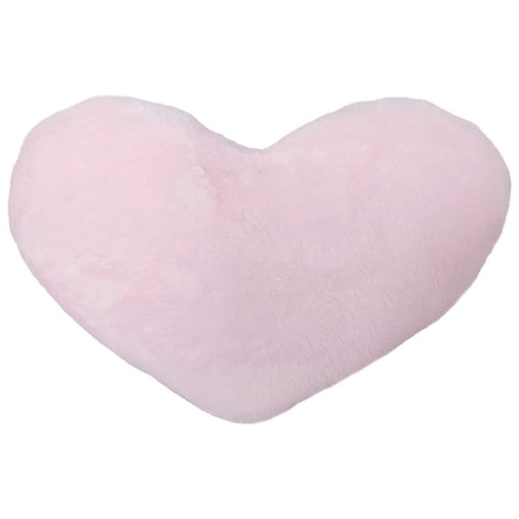 2 Pcs Heart Pillows, Decorative Throw Pillows For Bed, Soft Faux Rabbit Fur, PP Cotton Filled, 13 x 9.8 in / 33 x 25 cm, little one Pink Heart Pillow for Room Decor, Valentine's Day