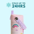 thumbnail image 3 of Elemental Kids Core Water Bottle 18oz Stainless Steel Unicorn Rainbow Water Bottle with Straw Lid & Pop-It Handle, 3 of 7