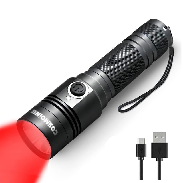 Linterna COSMOING LED rojo de alta potencia recargable IP65
