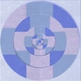 thumbnail image 1 of Ahgly Company Machine Washable Indoor Square Transitional Blue Area Rugs, 7' Square, 1 of 7