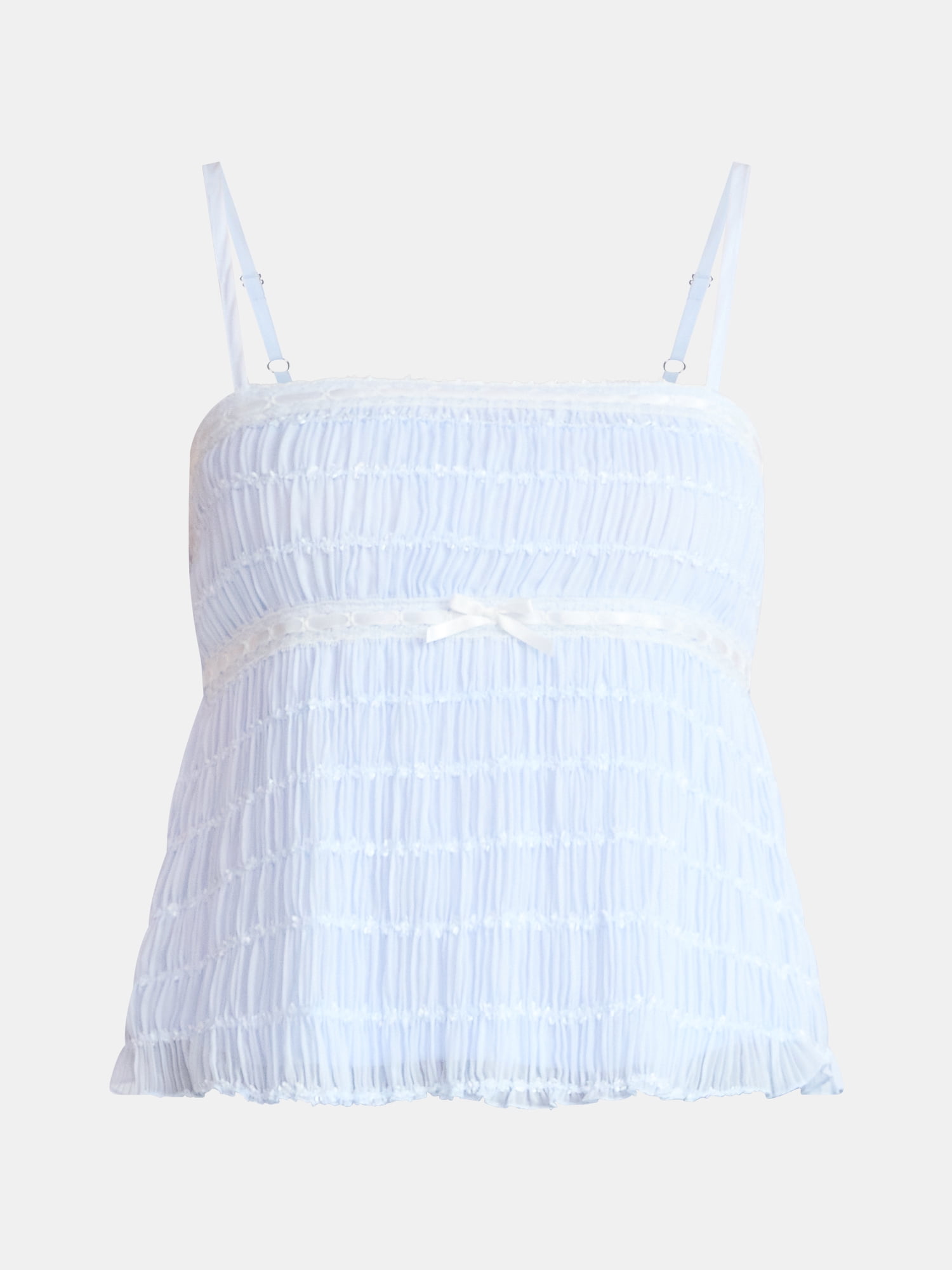 No Boundaries Ruched Chiffon Babydoll Cami, Women's