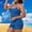 A Blue, variant on Women's Plus Size Tankini Sets Tummy Control Two Piece Bathing Suits Strap Swim with Boy Shorts Modest Summer Tropical Vacations Swimwear with Chest Pad Blue XXXXL
