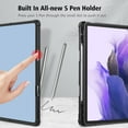 thumbnail image 4 of Fintie Portfolio Case for Samsung Galaxy Tab S8+/S8 Plus 2022/S7 FE 2021/S7 Plus 2020 12.4 inch Tablet, With S Pen Holder Multiple Angle View Cover with Pocket Auto Sleep/Wake, Ice Blue, 4 of 7