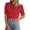 Red, variant on PRETTYGARDEN Womens Summer Lace Tops Short Puff Sleeve Casual Dressy Blouses Eyelet Crew Neck Buttom Down Shirts