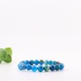 thumbnail image 2 of Natural Blue Agate Bead Bracelet â€“ Metal-Free Elegance 8mm | Stone Beads Bracelet | Focus on Heart Chakra | Stunning Gem Patterns Tones | Product Description: Embrace the earthy elegance of, 2 of 2