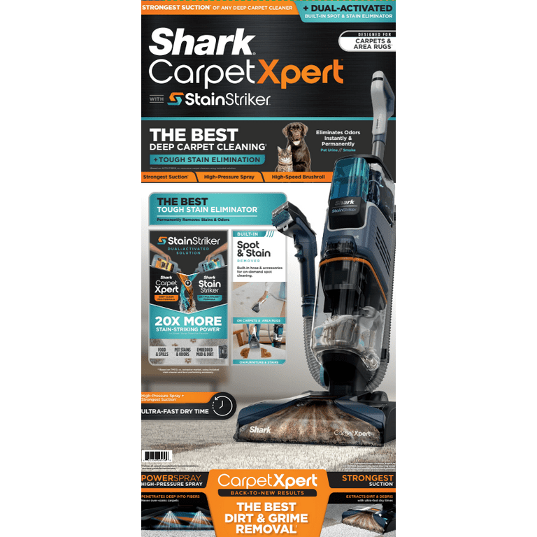 Shark CarpetXpert, Upright Carpet, Area Rug and Upholstery Cleaner for Pets, Built-in Spot and Stain Eliminator, Deep Cleaning and Dirt and Grime