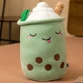 thumbnail image 2 of Peluche Boba de peluche, peluche Boba Plushie Boba almohada de peluche con burbujas de té, juguete de peluche, cojín de abrazo Kawaii súper suave, juguete de peluche realista para niñas y niños (9 pulgadas, verde) oso de fresa Electrónica, 2 of 3