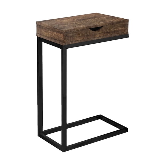 Elegant C-Shaped Accent Table with Storage Drawer for Living Room & Bedroom