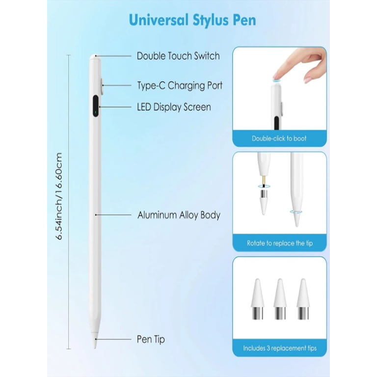 AKKHOO Stylus Pen for iPad with Palm Rejection & Tilt Sensor