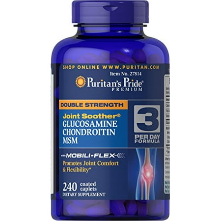 Sundown Glucosamine Chondroitin Double Strength - Puritan's Pride Double Strength Glucosamine, Chondroitin & MSM Joint Soother-240 Caplets