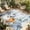 Blue, variant on Blue Thanksgiving Pumpkin Outdoor Rug for Patio/Deck/Porch, Non-Slip Large Area Rug 6 x 9 Ft, Fall Eucalyptus Leaves Plaid Indoor Outdoor Rugs Washable Area Rugs, Reversible Camping Rug Carpet Runner