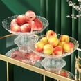 thumbnail image 5 of Cesta de fruta y colador de cocina, bandeja redonda de PVC transparente con ranuras para lavar frutas, verduras, aperitivos y centro de mesa, 5 of 5