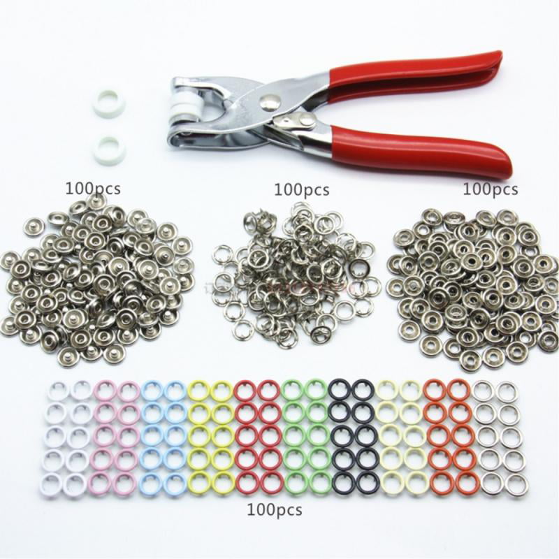 Metal Sewing Buttons Prong Install Tools Press Studs Pliers Snap Fasteners 