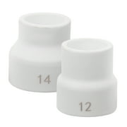 Welding Accessories 2 Pcs Shield Cup for Torch Equipment Tig Ceramic Gas Cups Stainless Steel Ceramics White