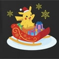 thumbnail image 2 of Girl's Pokemon Christmas Pikachu Snowflake Sleigh Graphic Cropped T-Shirt Black Small, 2 of 3