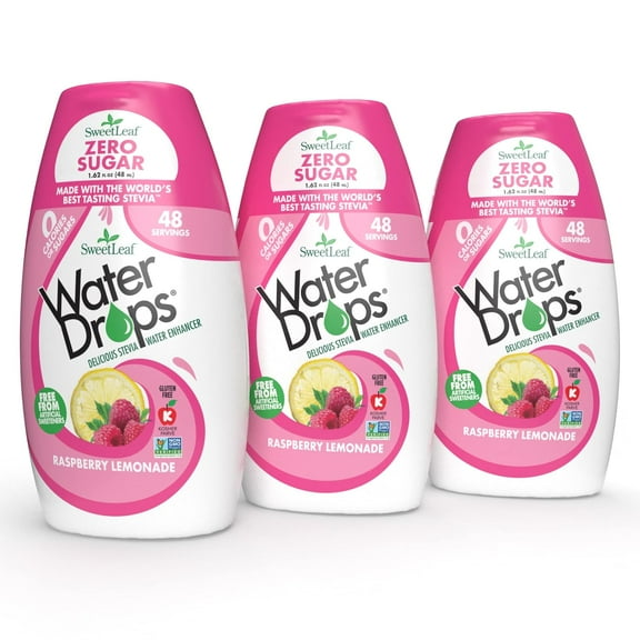 SweetLeaf Raspberry Lemonade Water Drops - 1.7 Fl Oz (Pack of 3)