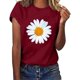 thumbnail image 4 of Fiudx Tops para Mujer Moda Mujer Casual Cuello Redondo Impresión Blusa Manga Corta Camiseta Verano Tops, 4 of 6
