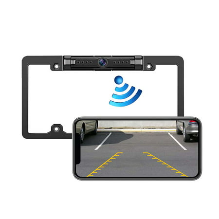 Wireless Backup Camera Wifi Reversing Camera Dash Cam Star Night Vision Car Rear View Camera Waterproof License Plate Frame Camera for Iphone And Android (Best Android Backup Program)