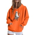 thumbnail image 2 of Aboser Womens Halloween Hoodie Spooky Holiday Shirts Casual Long Sleeve Pullover Hooded Sweatshirt Funny Graphic Hoodies with Pocket, 2 of 5