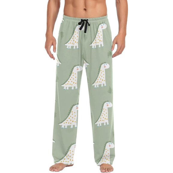 GZHJMY Dinosaur Pajama Pants for Men, Lounge Pants Lightweight Men Pajama Bottoms with Drawstring Pockets, Christmas New Year Birthday Gifts, Large