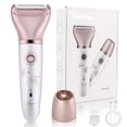 thumbnail image 1 of Maquinilla de afeitar eléctrica para mujeres - Afeitadora indolora 2 en 1 para mujeres Depiladora para cara, piernas y axilas húmedas y secas, Recortadora de bikini portátil, Depilación femenina con 2, 1 of 5