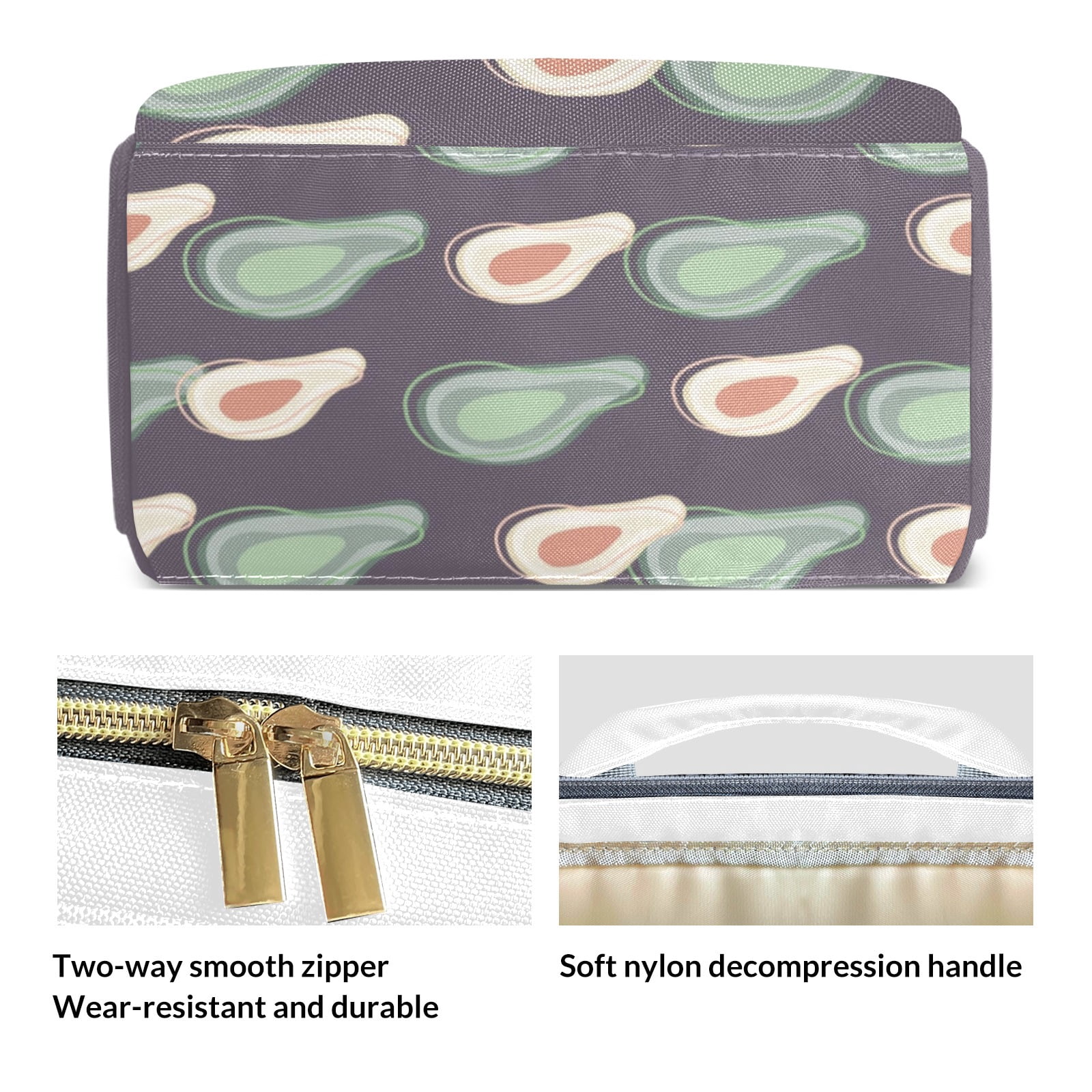 Abstract Avocado Diaper Backpack – Large Capacity, Insulated Baby Bottle Pocket, Multifunctional Mommy Bag for Boys & Girls