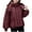 Wine, variant on Fashion Plus Size Hooded Coats for Womens Winter Warm Casual Loose Solid Color Pocket Zippered Reversible Long Coat