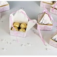 thumbnail image 4 of Small Diamond Shape Paper Gift Boxes with Ribbon | Folding Gift Box for Return Gifts, Wedding, Birthday, Engagement, Chocolate & Dry Fruit Packing (Pink) 20 Pcs, 4 of 6