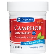 De La Cruz Camphor Liniment, Topical Pain Relief, 11% Pure USP, 2.5 oz